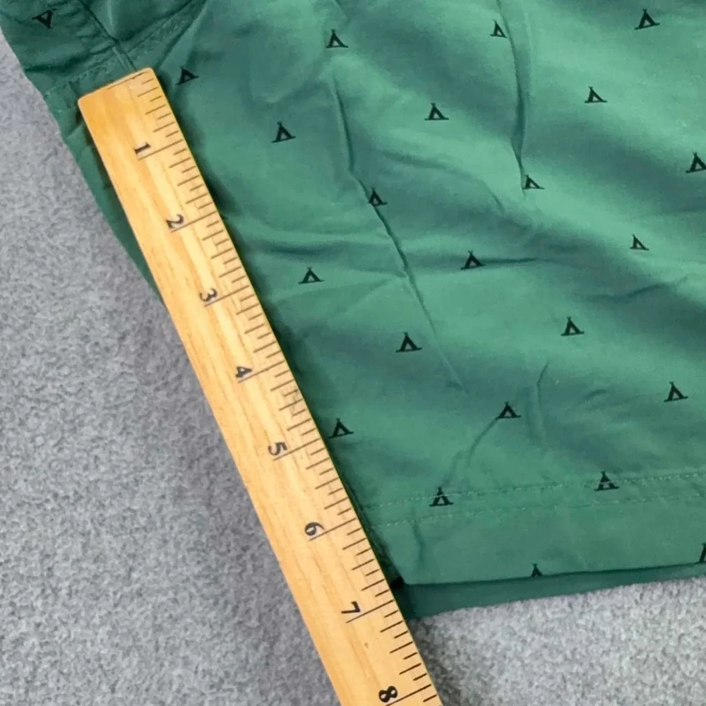 The North Face Flash‎ Dry Swim Trunks Mens XL Green Tent AOP Zip Pocket Lined